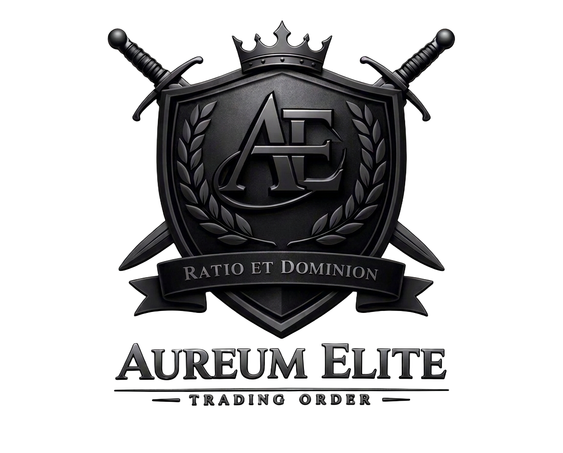 Stemma Aureum Elite Trading Order: scudo, corona, spade incrociate e alloro